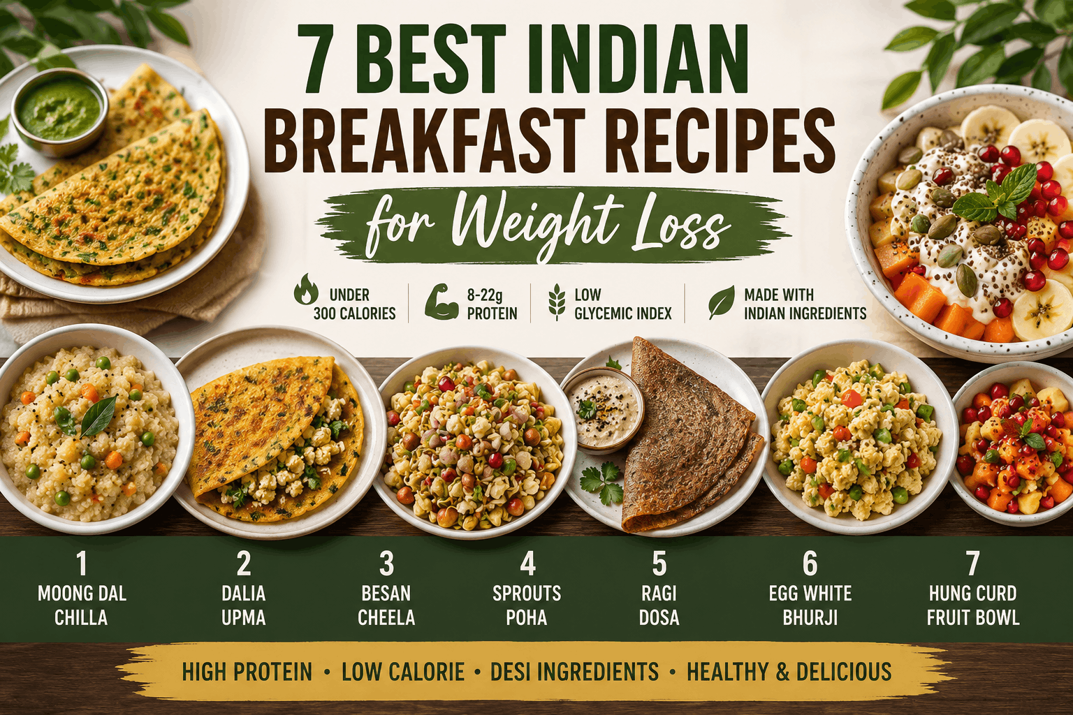 7 Best Indian Breakfast Recipes for Weight Loss (2025) — Eat Desi, Burn Fat Daily