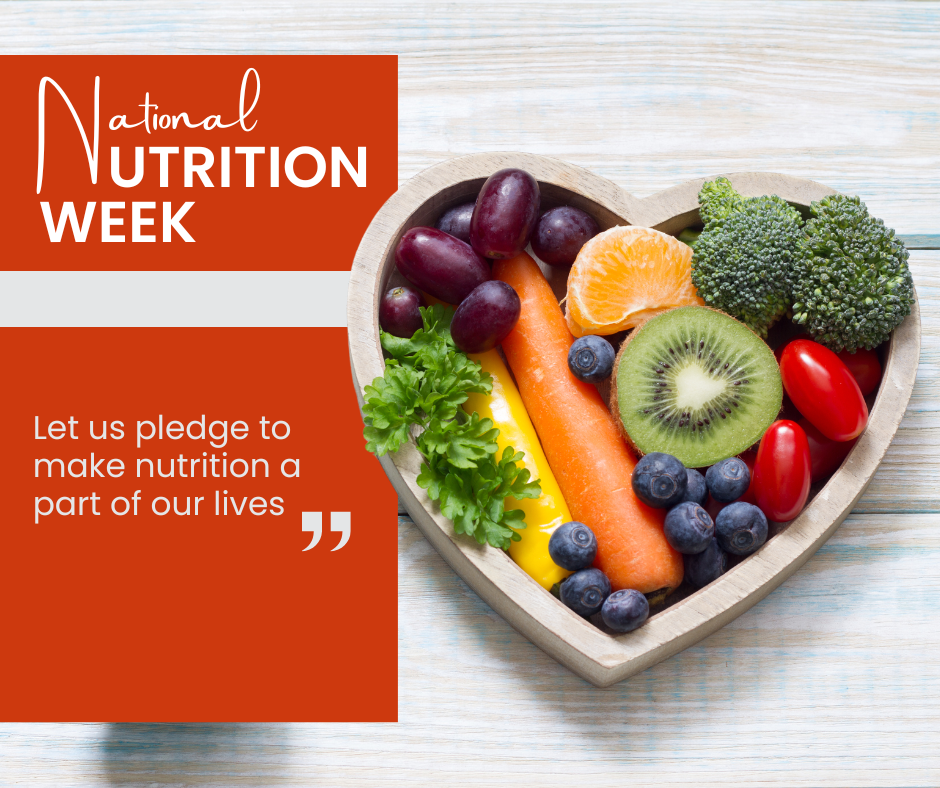 Orange and White Minimal National Nutrition Week Facebook Post