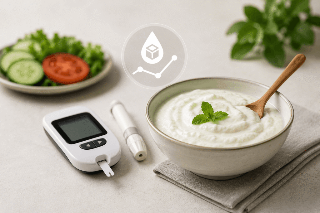 Carbs only 3.45g per 100g. Predominantly naturally occurring lactose, at a low GI of just