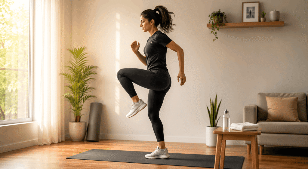Beginner HIIT workout for belly fat at home with no equipment