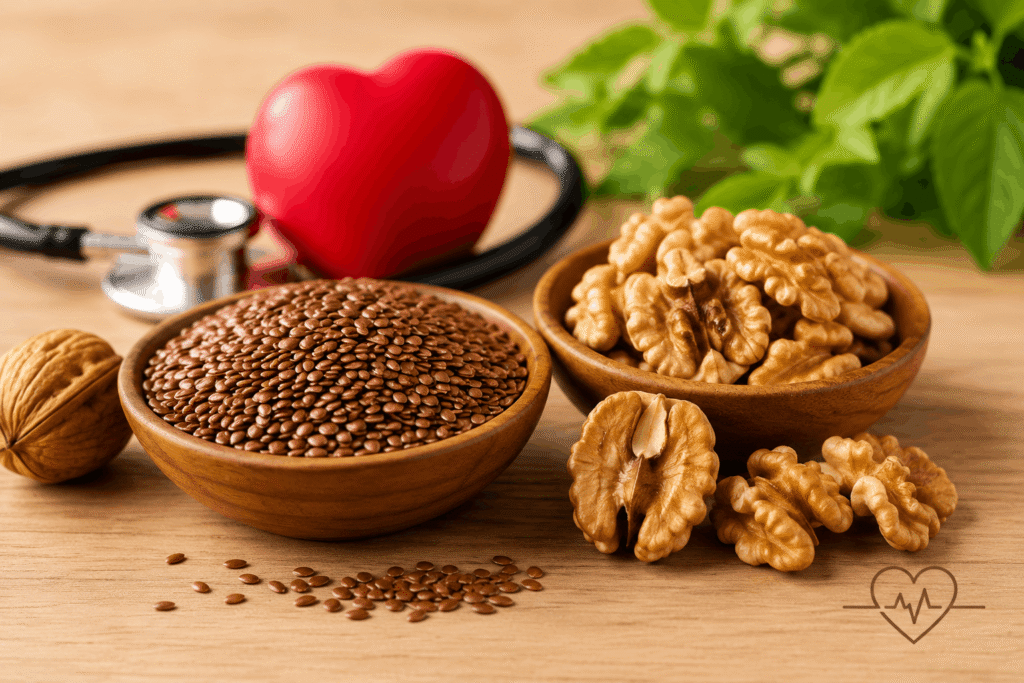 Flaxseeds and walnuts, superfoods for better health and heart care
