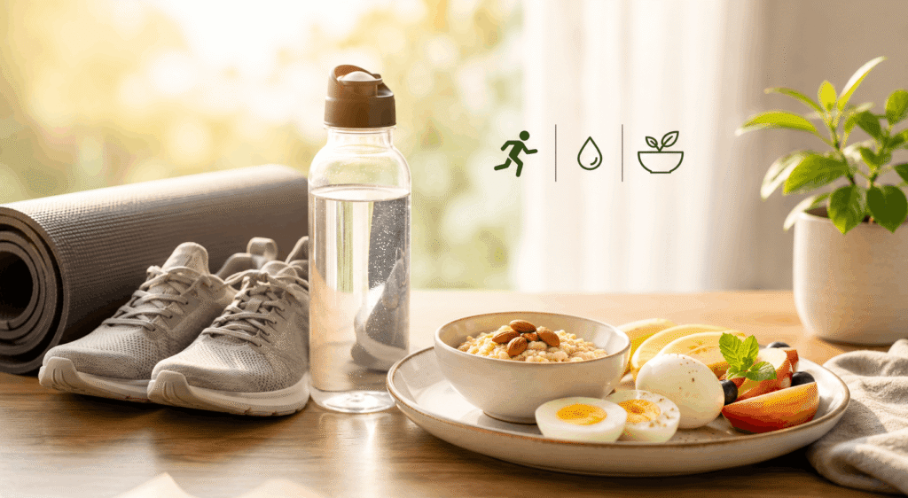 Simple morning exercise schedule for weight loss and healthy nutrition