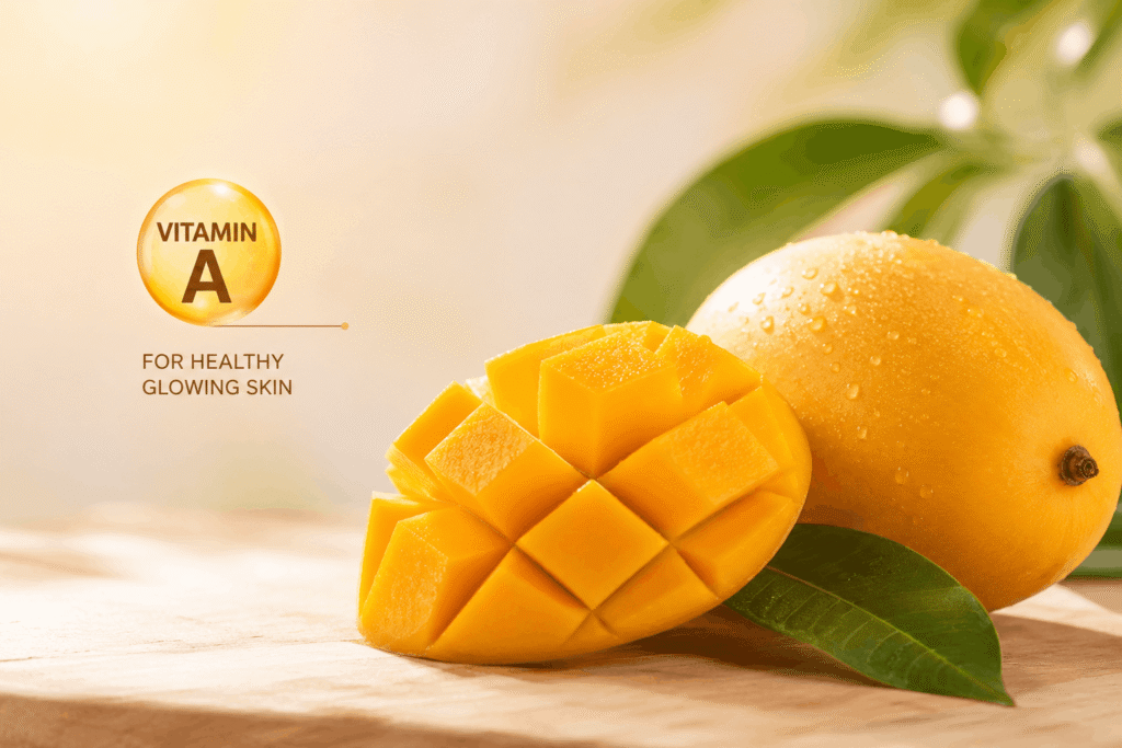 Fresh ripe mango rich in vitamin A for healthy glowing skin