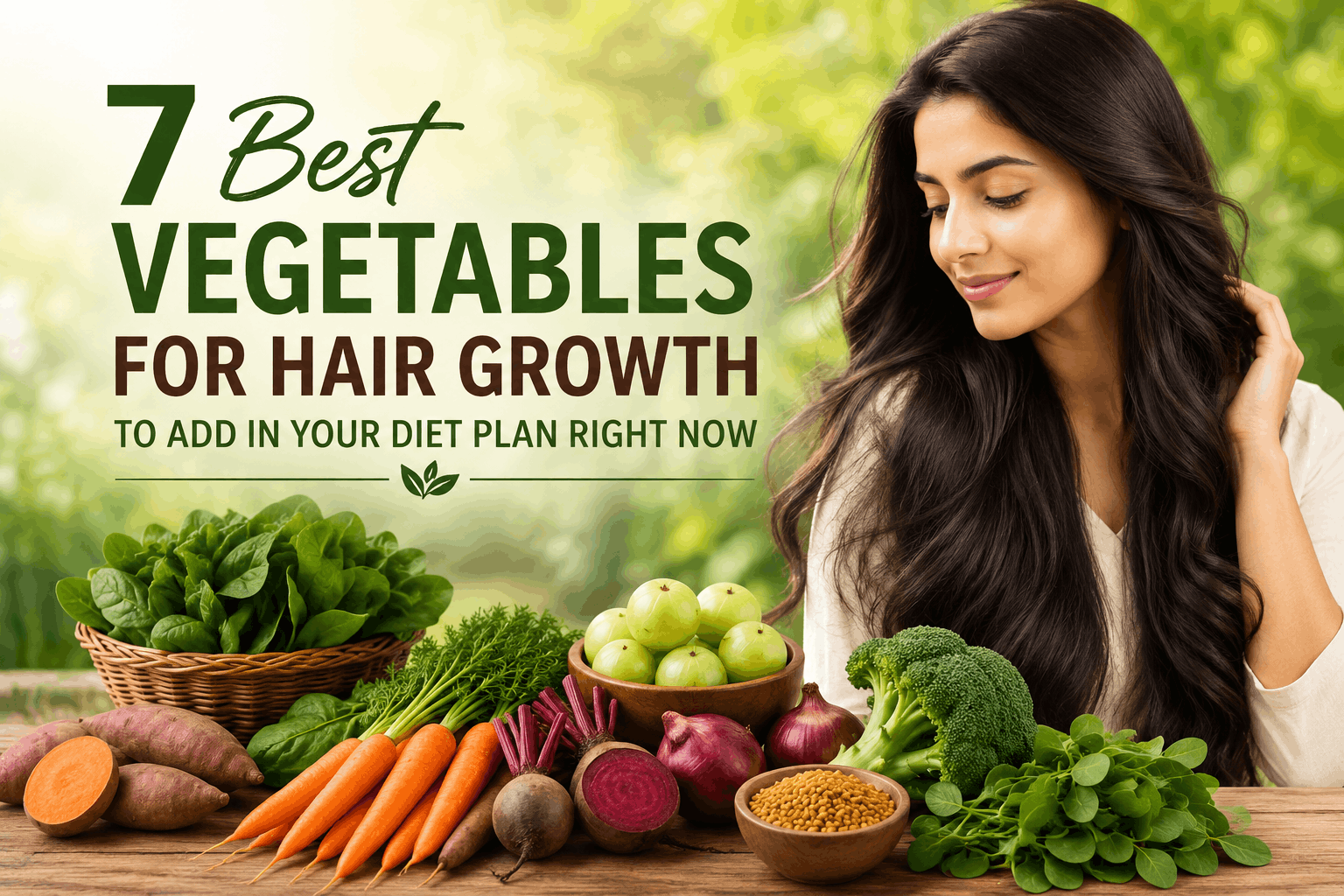 best vegetables for hair growth including spinach carrots beetroot methi and amla for Indian diet plan