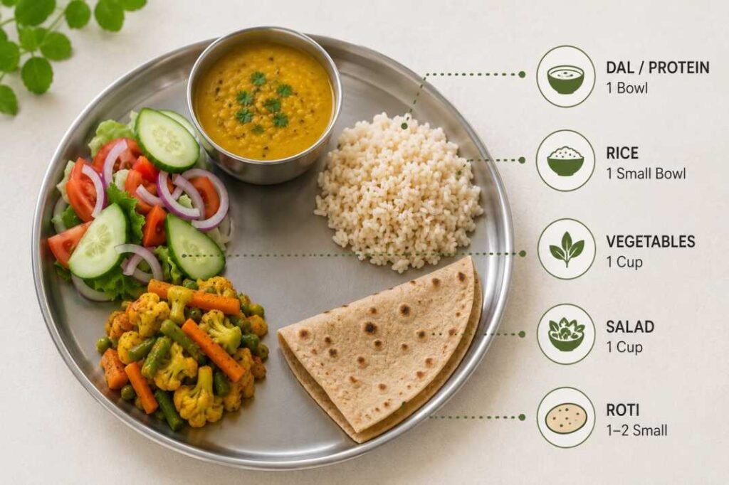 food portion size for Indian weight loss diet