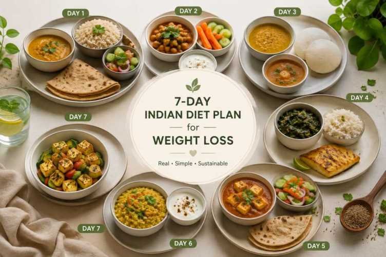 7-day Indian diet plan for weight loss with real home-cooked meals