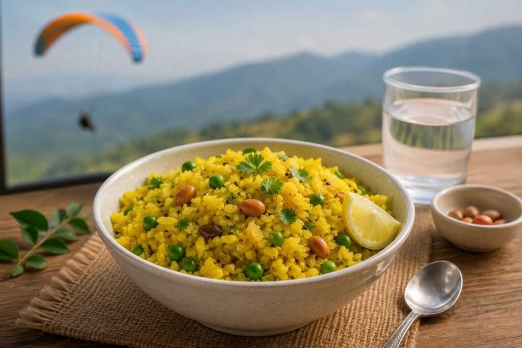 Light Indian breakfast poha Eat Before Paragliding recommended before paragliding
